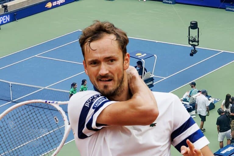 Medvedev to Kyrgios during on-court interview: “Wherever I’ve played Nadal, the crowd has been all for him. I even played him once during the Covid, and there was nobody there, but I still felt that the crowd was for him.”