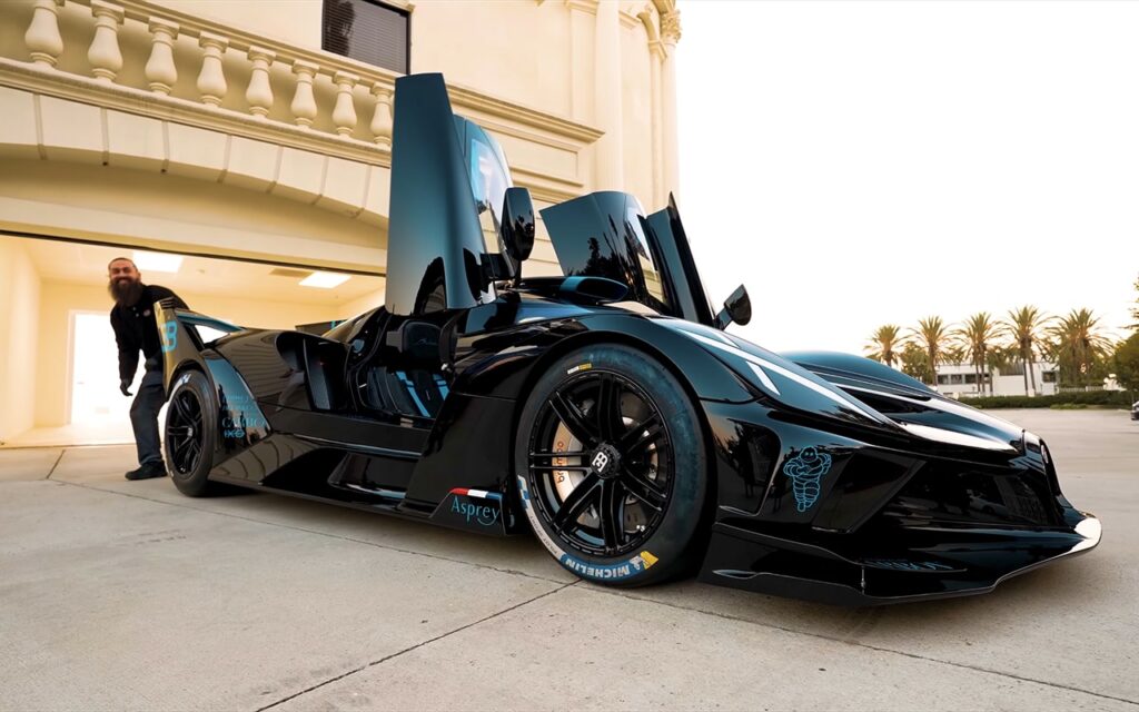 Manny Khoshbin tests his Bugatti Bolide in his backyard