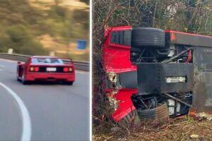 It's the second Ferrari F40 crash this month