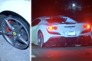 Ferrari F8 Spider crashed on the highway